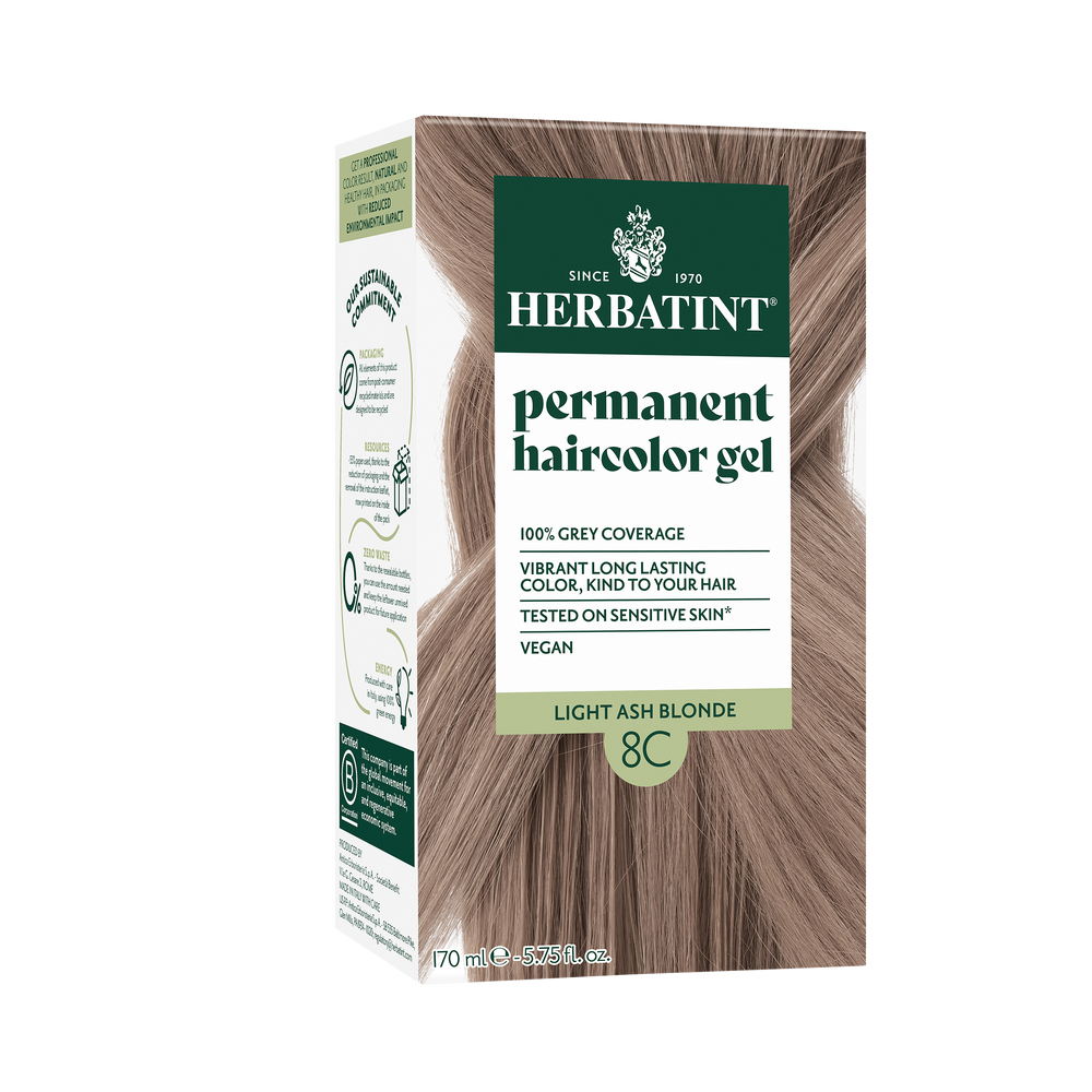 Herbatint 8C Világos hamvas szőke hajfesték, 170 ml (120 ml festék + 50 ml kondicionáló)